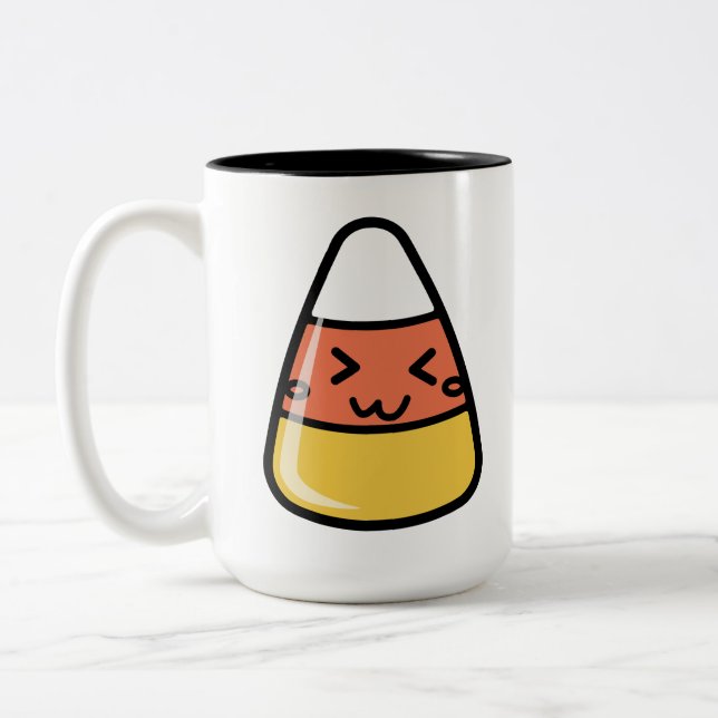 Niedlich Kawaii Candy Corn Zweifarbige Tasse (Links)
