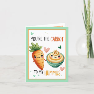 Niedlich Kawaii Carrot und Hummus Dankeskarte