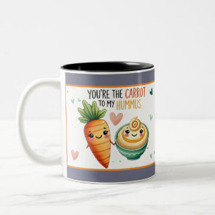 Niedlich Kawaii Carrot und Hummus Zweifarbige Tasse