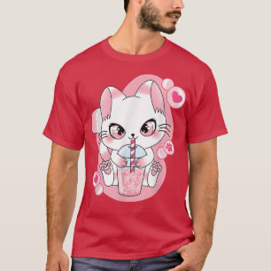 Niedlich Kawaii Cat Boba Tea Bubble Tee Anime Japa