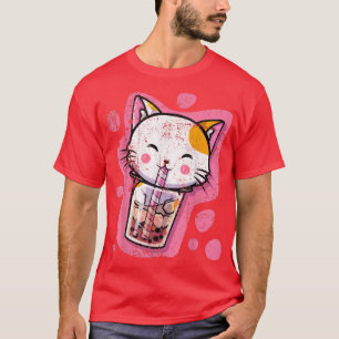 Niedlich Kawaii Cat Bubble Tee Japanisch Anime Fra