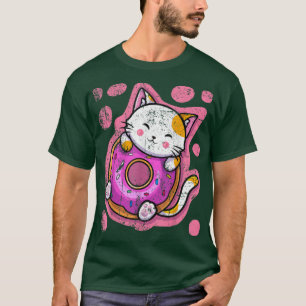 Niedlich Kawaii Cat Donut Japanisch Anime Frauen o T-Shirt