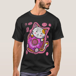Niedlich Kawaii Cat Donut Japanisch Anime Frauen o T-Shirt