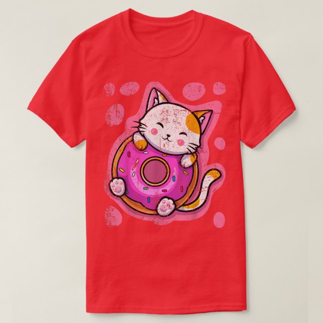 Niedlich Kawaii Cat Donut Japanisch Anime Frauen o T-Shirt (Design vorne)