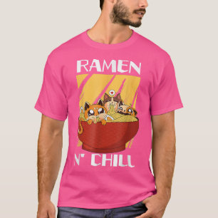 Niedlich Kawaii Cat Ramen Bowl Japanische Nudelsup T-Shirt