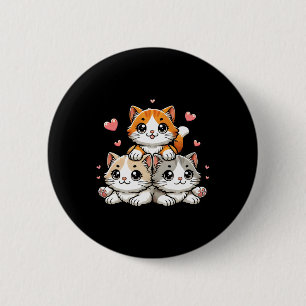 Niedlich Kawaii Cats Neko Funny Kitten Cat Lover G Button
