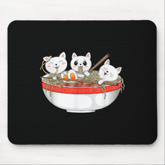 Niedlich Kawaii Cats Ramen Noodles Anime Japanisch Mousepad