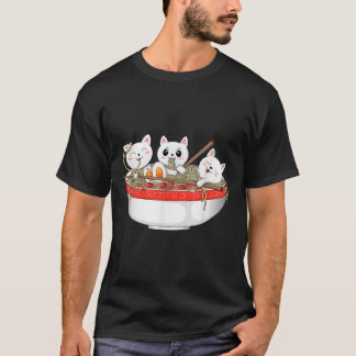 Niedlich Kawaii Cats Ramen Noodles Anime Japanisch T-Shirt