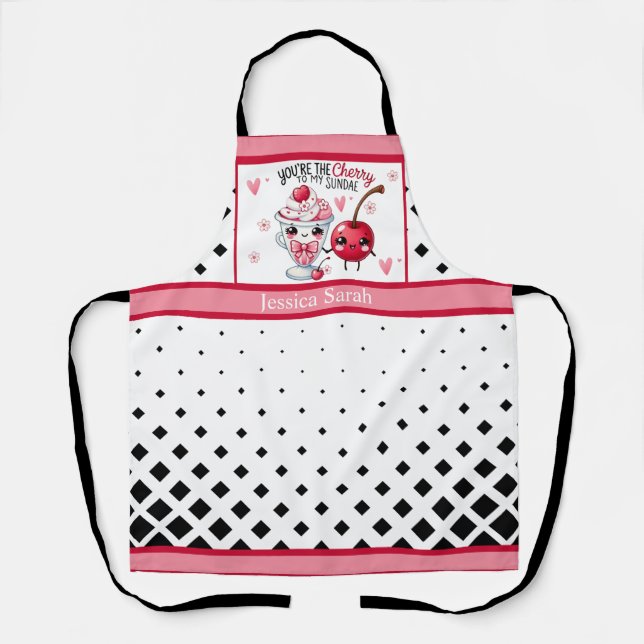 Niedlich Kawaii Cherry Sundae Schürze (Vorderseite)