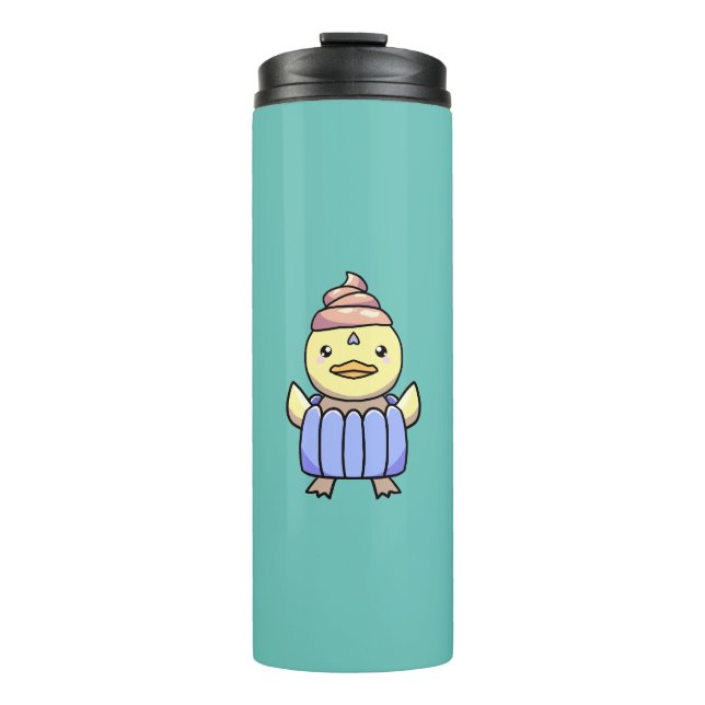 Niedlich Kawaii Chibi Cupcake Duck Thermal Tumbler Thermosbecher (Vorderseite)