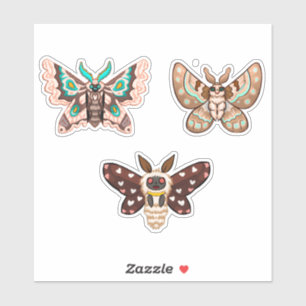Niedlich Kawaii Chibi Moths Aufkleber