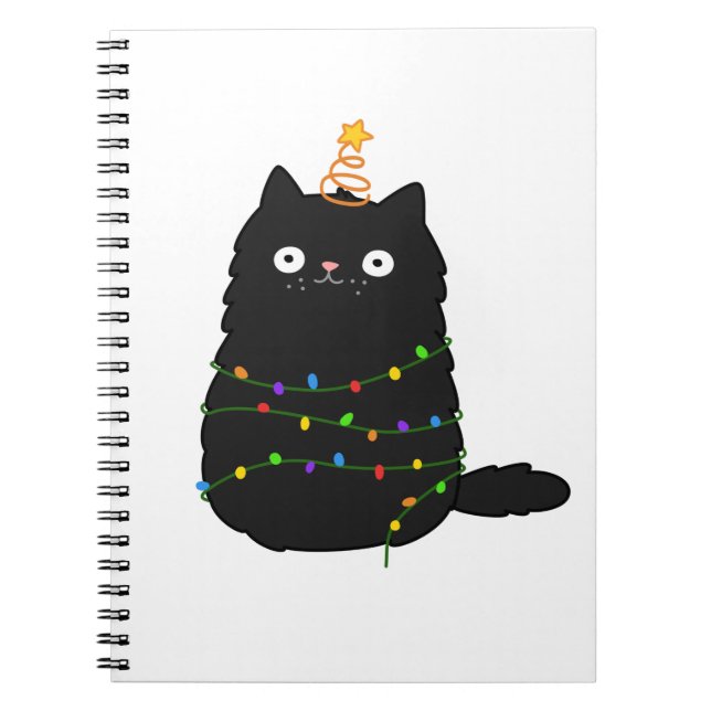 Niedlich Kawaii Christmas Cat Notizblock (Vorderseite)