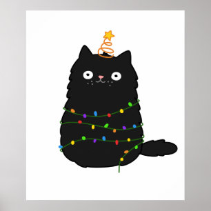Niedlich Kawaii Christmas Cat Poster