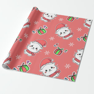 Niedlich Kawaii Christmas Kitty Geschenkpapier