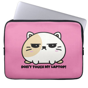 Niedlich Kawaii Chubby Angry Mochi Cat Laptopschutzhülle