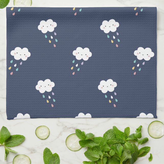 Niedlich Kawaii Cloud Pattern Küchentuch (Gefaltet)