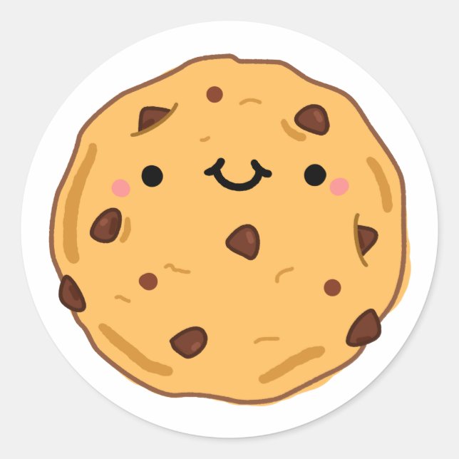 Niedlich Kawaii Cookie Runder Aufkleber (Vorderseite)