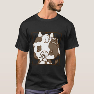 Niedlich Kawaii Coquette Cartoon Emote Angry Cow T-Shirt
