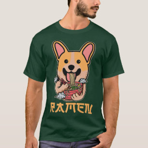 Niedlich Kawaii Corgi essen Ramen für Corgi Liebha T-Shirt
