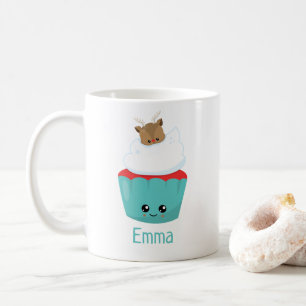Niedlich Kawaii Cupcake Personalisierte Weihnachts Kaffeetasse