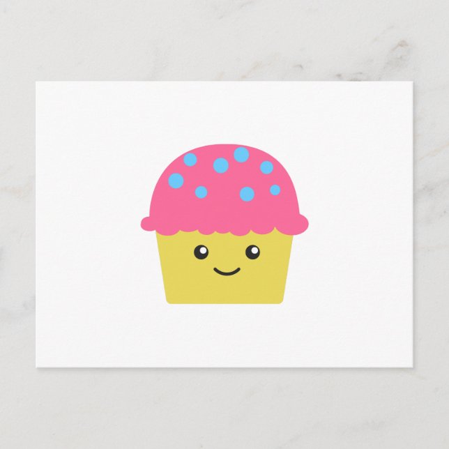 Niedlich Kawaii Cupcake Postkarte (Vorderseite)