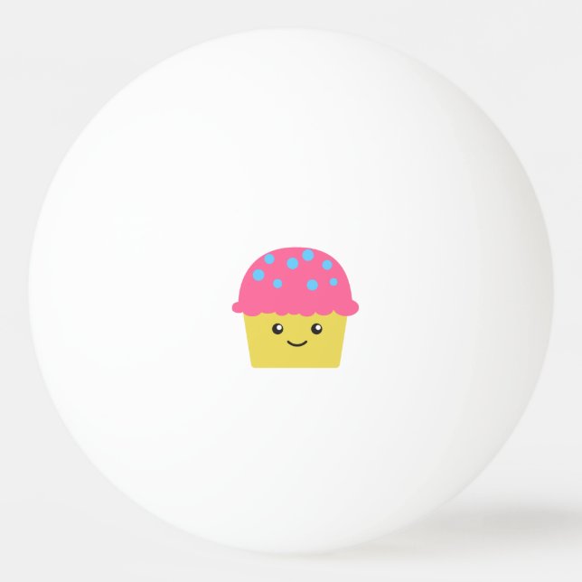 Niedlich Kawaii Cupcake Tischtennisball (Vorderseite)