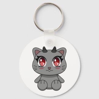 Niedlich Kawaii Demon Cat Schlüsselanhänger