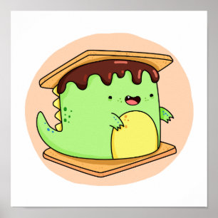Niedlich Kawaii Dino-smore Poster