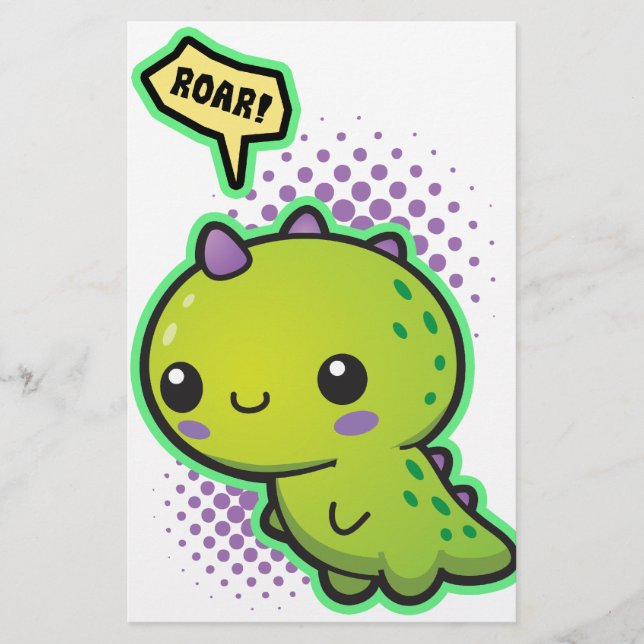 Niedlich Kawaii Dinosaur (Vorderseite)