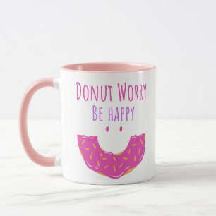 Niedlich Kawaii Donut Worry Be Happy Donut Tasse