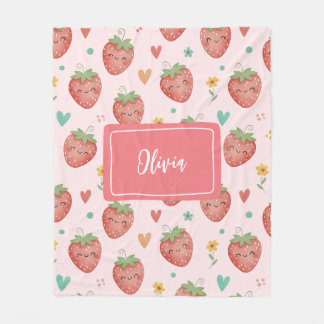 Niedlich Kawaii Erdbeeren Fleecedecke