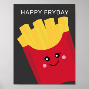 Niedlich Kawaii French Fries - Happy Fryday Poster