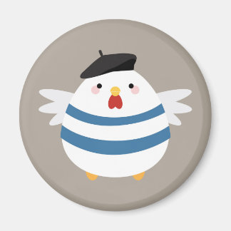 Niedlich Kawaii French Hen Illustration Magnet