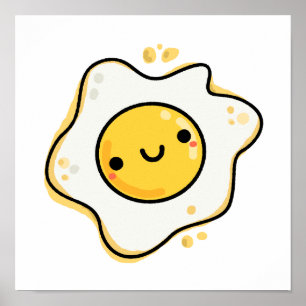 Niedlich Kawaii Fried Egg Poster
