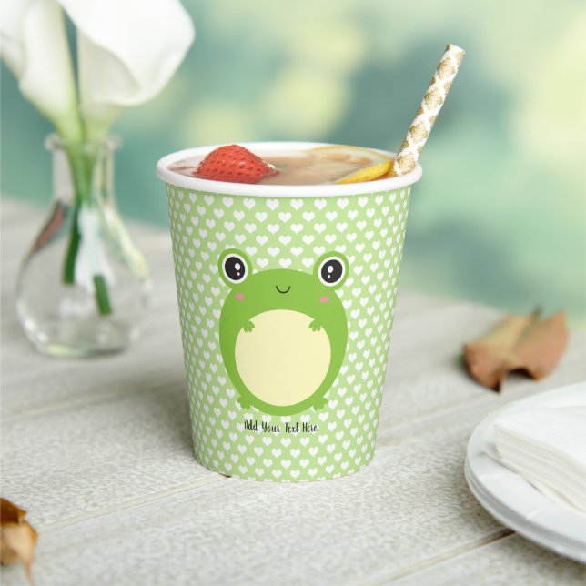 Niedlich Kawaii Frog Personalisiert Pappbecher (In Situ)