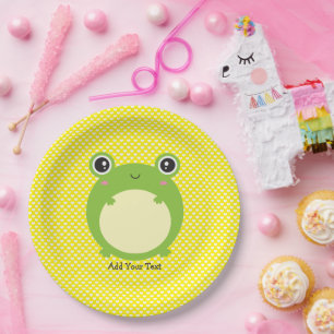 Niedlich Kawaii Frog Personalisiert Pappteller