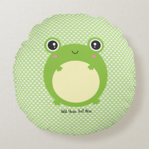 Niedlich Kawaii Frog Personalisiert Rundes Kissen