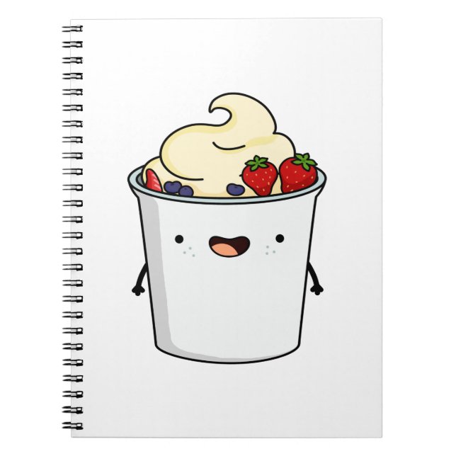 Niedlich Kawaii Fruit Yogurt Notizblock (Vorderseite)