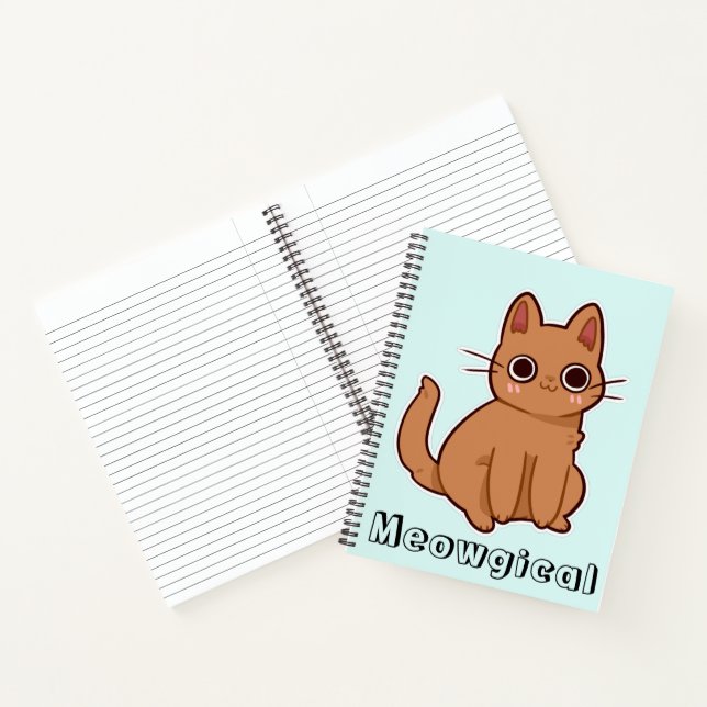 Niedlich Kawaii Funny Meowgical Cat Notizbuch (Innenseite)