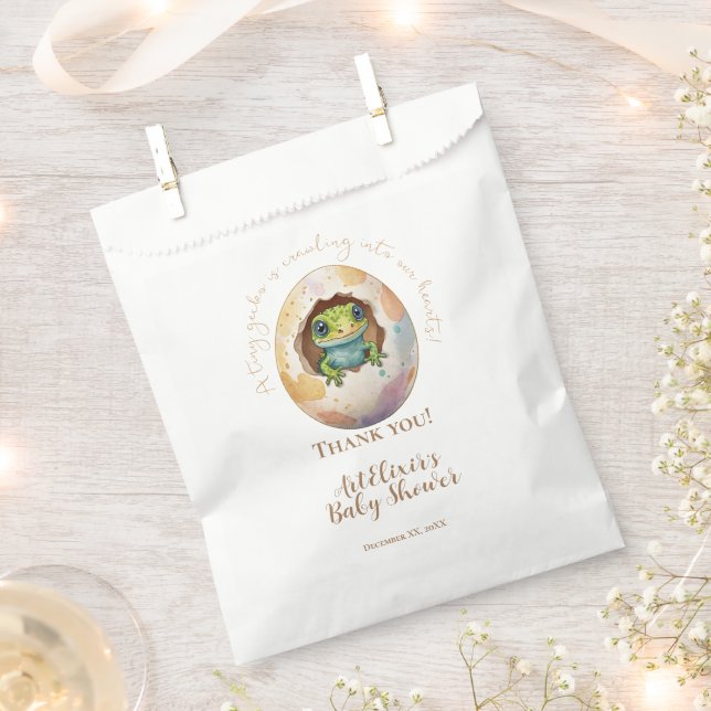 Niedlich Kawaii Gecko Lizard Egg Babydusche Geschenktütchen (Ausgeschnitten)