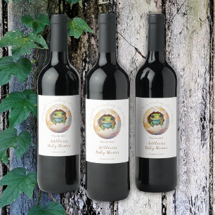 Niedlich Kawaii Gecko Lizard Egg Babydusche Weinetikett