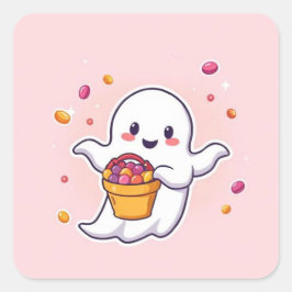 Niedlich Kawaii Ghost Halloween Candy Sticker