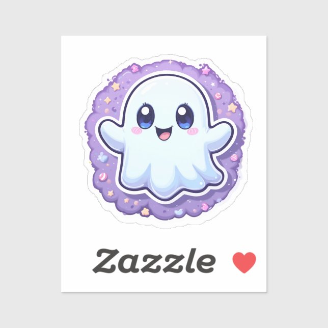 Niedlich Kawaii Ghost Vinyl Sticker - Pastell Hall (Blatt)