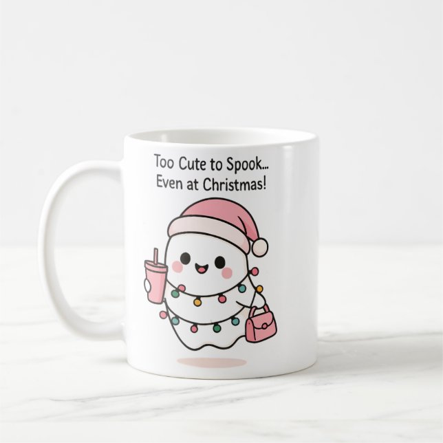 Niedlich Kawaii Ghost Weihnachten Kaffeetasse (Links)