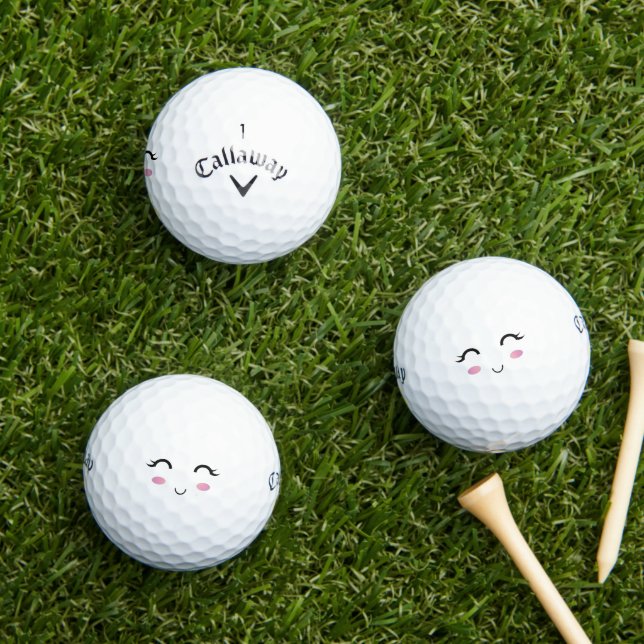 Niedlich Kawaii Girl Smile Golf Ball (Insitu Gras)