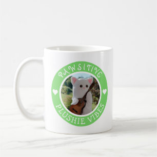 Niedlich Kawaii Green Pawsitive Plushie Vibes Foto Kaffeetasse