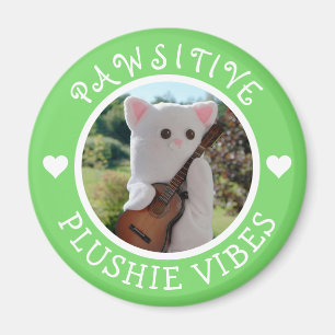 Niedlich Kawaii Green Pawsitive Plushie Vibes Foto Magnet