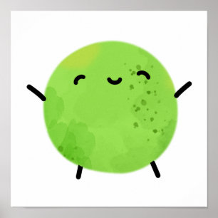 Niedlich Kawaii Green Pea Poster