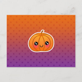 Niedlich Kawaii Halloween Cartoon Pumpkin Design Postkarte