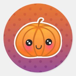 Niedlich Kawaii Halloween Cartoon Pumpkin Design Runder Aufkleber